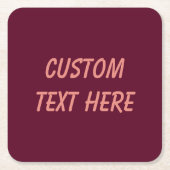 マルーンシンプルミニマル主義者 スクエアペーパーコースター (正面)