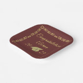 マルーンスタイリッシュ卒業パーティーの高級金ゴールド ペーパープレート (傾斜あり)