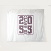 マルーンスilverの卒業クラス スポーツ タイポグラフィ タペストリー (正面(横))