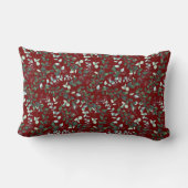マルーンタイニーリーフプリントランバー装飾用クッション ランバークッション (裏面)