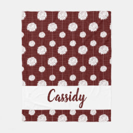 マルーンチアリーダーpom pomパターン フリースブランケット