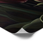 マルーンチューリップフラワーズアートプリントポスター ポスター (角)