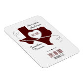 マルーンテキサス州カーリングリボン日付を保存 マグネット (右側)