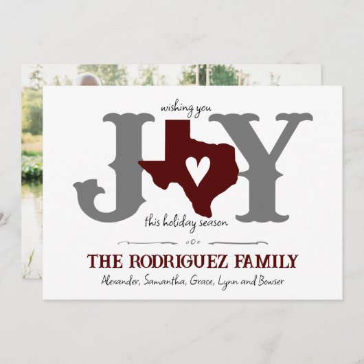 マルーンテキサス州JOY写真 シーズンカード (正面/裏面)
