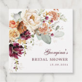 マルーンテラ素朴コッタフラワーズブライダルシャワー フェイバータグ (正面)