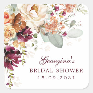 マルーンテラ素朴コッタブライダルシャワーの恩恵 スクエアシール