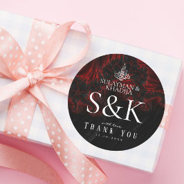 マルーンニミニマルカエレガントイスラーム結婚式の引き出物 ラウンドシール