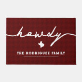 マルーンハウディ千鳥格子の ドアマット (正面)