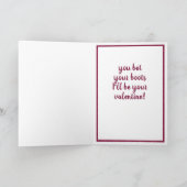 マルーンハートパターン(の模様が)あるブーツ シーズンカード (内部)