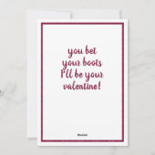 マルーンハートパターン(の模様が)あるブーツ シーズンカード (裏面)