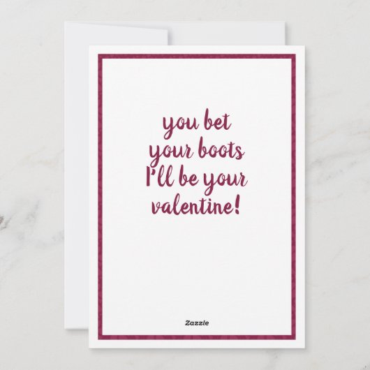 マルーンハートパターン（の模様が）あるブーツ シーズンカード (裏面)