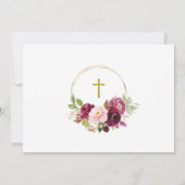 マルーンバラフローラフォトガールファースト聖餐式 招待状 (裏面)