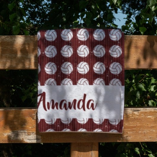 マルーンバレーボールウッドフロアパターン（の模様が）ある フリースブランケット