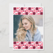 マルーンピモダンックデジタルフレームフォト誕生日 招待状 (裏面)