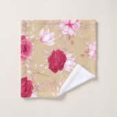 マルーンピンクフローラ バスタオルセット (ウォッシュタオル)