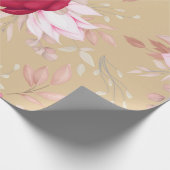 マルーンピンクフローラ ラッピングペーパー (角)