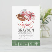 マルーンフットボール&チアリーティングジョイント誕生日 招待状 (スタンド正面)