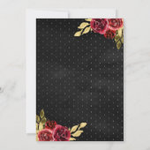 マルーンフローラブラックドレスチャロ金ゴールドキンセアニェラ 招待状 (裏面)