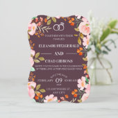 マルーンフローラ結婚式招待状 (スタンド正面)