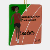 マルーンブラックの黒いヘアトラックとフィールドガール セラミックオーナメント (右)