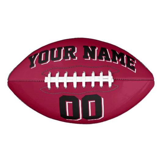 マルーンブラックアンドホワイトカスタムサッカー アメリカンフットボール (正面)