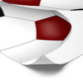 マルーンブラックサッカーボール子供の誕生日パーティー ポスター (角)