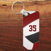 マルーンブラックバレーボールクラブカラーアスリート名 キーホルダー (正面)