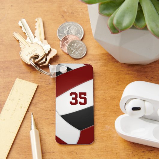 マルーンブラックバレーボールクラブカラーアスリート名 キーホルダー (デスク)