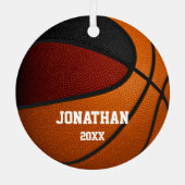 マルーンブラックボーイズ記念バスケットボール メタルオーナメント (裏面)