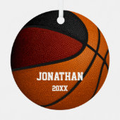 マルーンブラックボーイズ記念バスケットボール メタルオーナメント (正面)