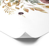 マルーンブルガンディピンクウォーター色フローラ植物学 ポスター (角)