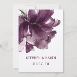 マルーンブルガンディポピーエレガントな結婚式 招待状