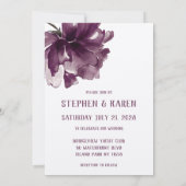 マルーンブルガンディポピーエレガントな結婚式 招待状 (裏面)