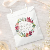 マルーンブルガンディーグリーンフローラウェディングシャワー フェイバーバッグ (クリップ留めされた状態)