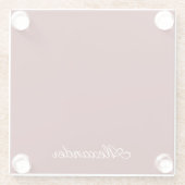 マルーンブルゴーニュ赤無地の色 ガラスコースター (裏面)