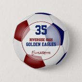 マルーンブルーサッカーチームの色アスリート名 缶バッジ (正面)