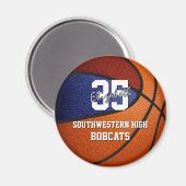 マルーンブルースポーツチームカラーズバスケットボール マグネット (正面/裏面)