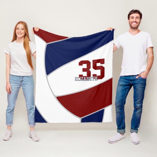 マルーンブルーチームカラーバレーボールルームデカール フリースブランケット (インサイチュ)