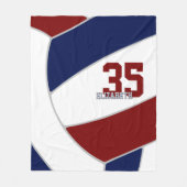 マルーンブルーチームカラーバレーボールルームデカール フリースブランケット (正面)