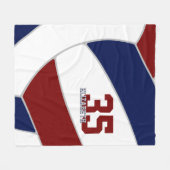 マルーンブルーチームカラーバレーボールルームデカール フリースブランケット (正面(横))