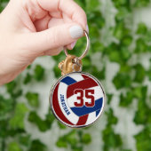 マルーンブルーバレーボールチームが彼女の名前を塗る キーホルダー (手)