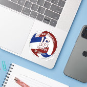 マルーンブルーバレーボールチームのチームカラーキッズチーム名 シール (ノートパソコンとiPhone)