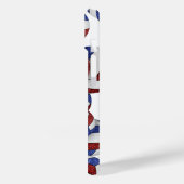 マルーンブルーモノグラムのボガーリーレーボールパターン Case-Mate iPhoneケース (裏面 / 左)