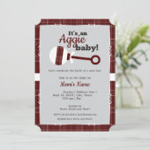 マルーンプレイドラトルアギー赤ちゃんシャワー 招待状 (スタンド正面)