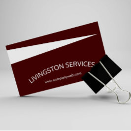 マルーンプロフェッショナルカーブ&シンプルモダン 名刺