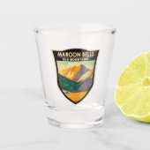 マルーンベルズエルクマウンテンズコロラドヴィンテージ ショットグラス (正面)