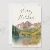 マルーンベルズコロラドウォーターカラーホリデーカード 招待状 (正面)