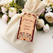 マルーンベージュ結婚インディアンの象の好意 ギフトタグ