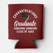 マルーンホワイトカスタム2025卒業パーティー 缶クーラー (正面)