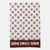 マルーンホワイトカレッジチームカッコいいおもしろいドームスクール キッチンタオル (縦)